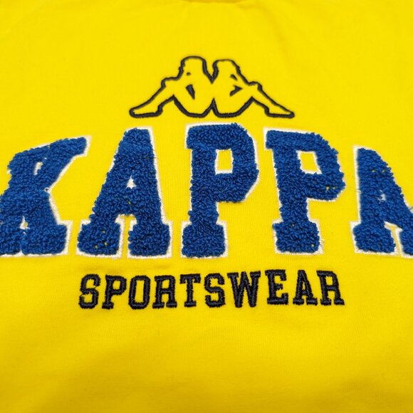 Kappa Unisex Crew Neck Yellow Pullover Loopknit with logo Sweatshirt for 7Y NWOT - Picture 2 of 8